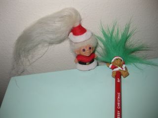 1960s Vintage Scandia House 1.  5 " Christmas Santa Pencil Topper Pin Troll Doll