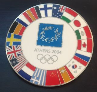Rare Athens 2004 World Flags Large Olympic Pin (1 3/4 ") In