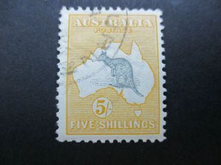 Kangaroo Stamps: 5/ - Yellow 1st Watermark Cto - Exceptionally Rare (d144)