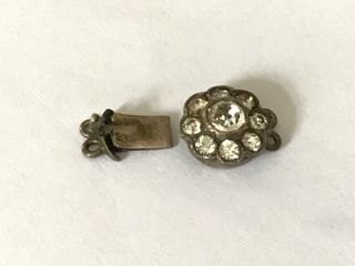 Antique Victorian 1890’s Silver Paste Flower Necklace Beads Bracelet Clasp
