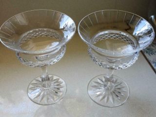 Edinburgh Crystal Glass Thistle Form Rare Champagne Glasses (2) - Scotland