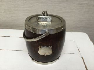 James Deakin & Sons Victorian Wooden Biscuit Barrel - Silver Plate 2