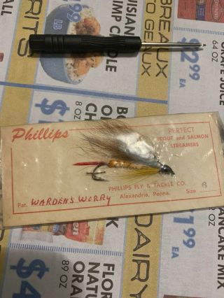 Phillips Fly & Tackle " Warden’s Worry” Vintage Flyrod Lure Size 6 Alexandria,  Pa