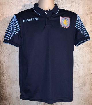 Aston Villa Polo Shirt Rare Navy Size M