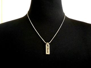 Christian Dior Necklace Choker Logo Simple Rare