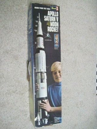 Rare 1969 Revell Apollo Saturn V Moon Rocket 1843 1st Issue Model Kit W/box Nr