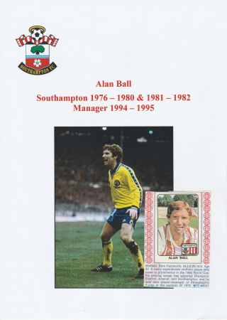 Alan Ball Southampton 1976 - 1982 Rare Orig Signed Figurine Panini Sticker