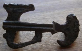 Authentic Ancient Roman Bronze Brooch In Form Of A Ship 