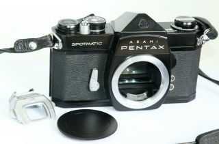 Rare Black Asahi Pentax Spotmatic Sp M42 Mount For Takumar Lenses Meter