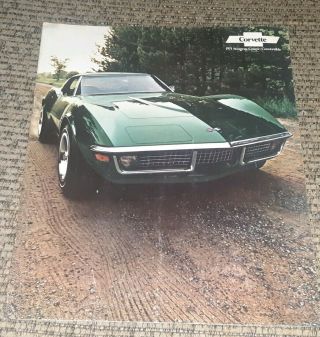 1971 Chevrolet Corvette Car Sales Brochure Dealer Flyer Vintage Antique