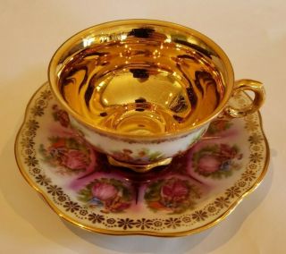 Vintage Gloria Fine Porcelain Demitasse - Gold/courting Design