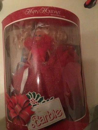 Vintage Happy Holidays Special Edition 1988 Christmas Barbie Open Box