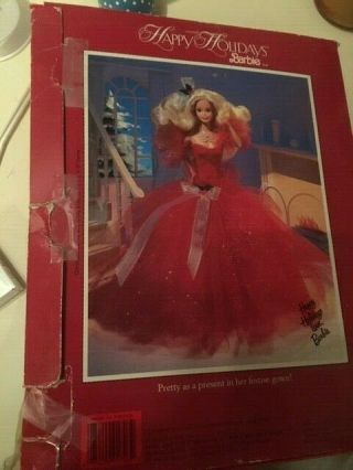 Vintage Happy Holidays Special Edition 1988 Christmas Barbie Open Box 2