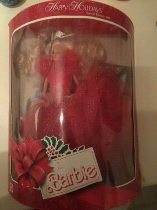 Vintage Happy Holidays Special Edition 1988 Christmas Barbie Open Box 3