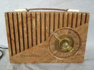 Vtg Rare 1952 1u345p Sentinel Marbled Catalin Bakelite Radio