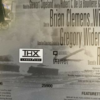 Highlander 2 Renegade Version Director’s Cut Widescreen THX Laserdisc - VERY RARE 3