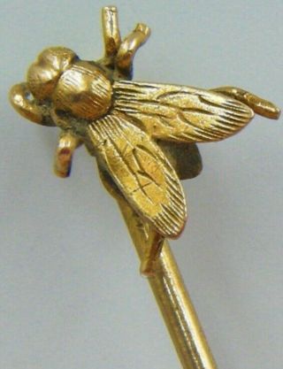 A Very Rare Mid C19th Century 9ct Or 15ct Gold " Fly " Design Tie Stock Lapel Pin