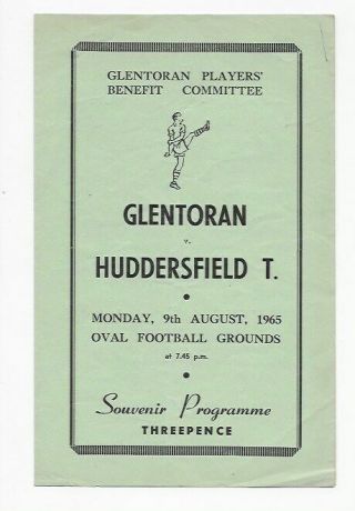Rare Friendly Glentoran V Huddersfield Town 1965 Ireland England Fa Cup