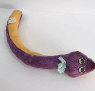 Vintage Fair Carnival Prize Toy Plush Stuffed Animal Etone Purple Snake