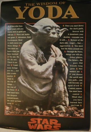 Rare “vintage” Wisdom Of Yoda Poster (copyright Lucasfilm,  1997)