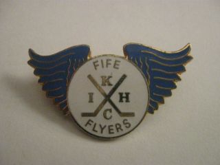 Rare Old Fife Flyers Ice Hockey Club Enamel Brooch Pin Badge
