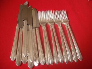 (16) Pc Rogers Is Silverplate Flatware,  Knives & Forks,  1938 Rosalind 18