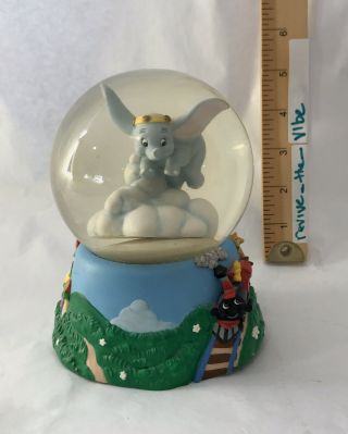 Vintage Enesco Disney Dumbo Musical Snow Globe Plays Baby Elephant Walk Rare
