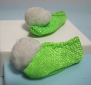 Vintage Green Pom Shoes 4 Peter Pan Barbie Doll Mattel 1993 I Can Fly Tinkerbell