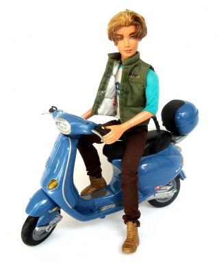 Barbie - Ken My Scene Doll & Blue Moped Vespa Scooter Bike - 1999 Mattel Rare
