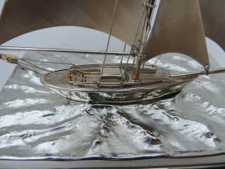 EXQUISITE MASTERLY H - CRAFTED JAPANESE SOLID STERLING SILVER 970 YACHT SHIP JAPAN 3