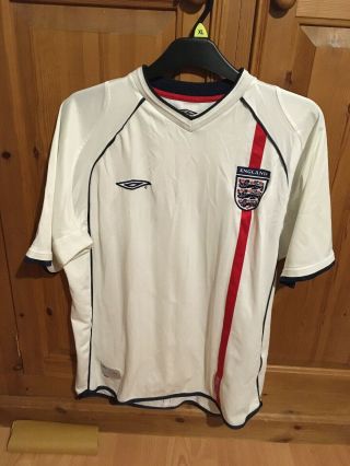 2002 Vintage Rare England Home Football Shirt Umbro - Size L