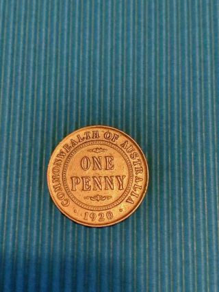 1920 Rare Australian Penny Harder Date Pre Decimal Coin E1