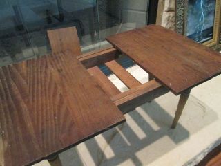 Vintage Hand Crafted Pine Table Expanding 1 Leaf 15 " - 20 " Dolls Or Bears