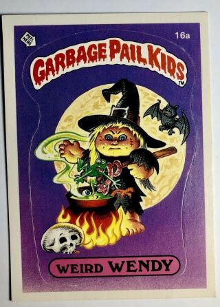 Rare 1985 Garbage Pail Kids Series 1 Weird Wendy 16a