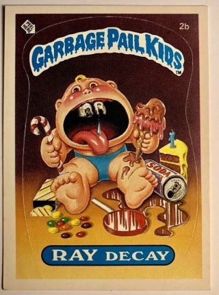 Rare 1985 Garbage Pail Kids Series 1 Ray Decay 2b