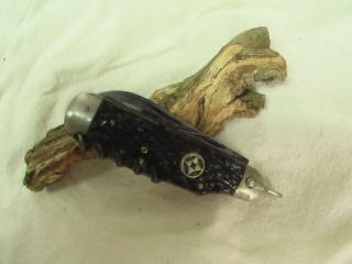 Vintage Very Rare Rich.  A.  Herder Boy Scout Knife With Bone Scales And Bale