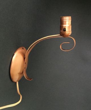 Vintage Copper Wall Mount Sconce Light Fixture With Cord