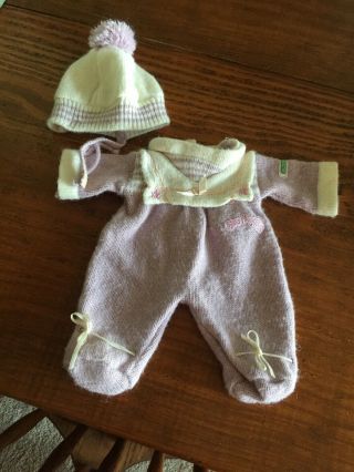 Vintage Cabbage Patch Preemie Doll Purple Sleeper With Hat Clothes Cpk