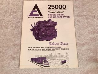 Rare 1970 Allis - Chalmers Diesel Truck 25000 Engines Dealer Sales Brochure