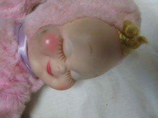 Vintage Rushton Star Creation Stuffed Toy Rubber Face Sleeping Baby 3