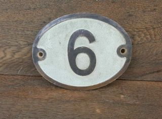 Vintage 1930s Brass House Cottage Flat Bungalow Number Plaque Sign No.  6 Or 9