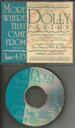 Dolly Parton More Where That Came From 2trx W/ Rare Remix Promo Dj Cd Single Usa