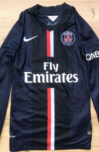 Nike Psg Ibrahimovic 2014 Long Sleeve Football Shirt Soccer Jersey Size M Rare