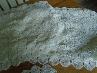 Set Of 8 Vintage Fine Hand Crochet Cotton Lace Table Mats -