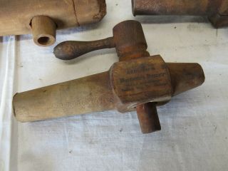 Antique Wood REDLICH ' S KEG BARREL TAP,  Warranted Faucets,  Chicago PLUS TWO MORE 2