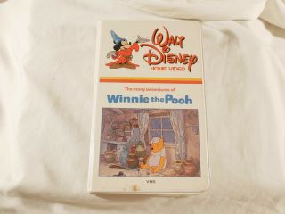 The Many Adventures Of Winnie The Pooh Vhs 80s Disney Clamshell Rare Kids Movie