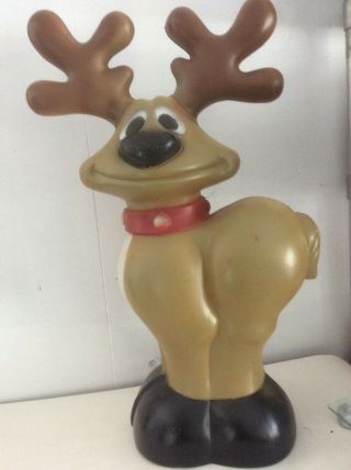Vintage Reindeer Christmas Blow Mold Unusual Rare