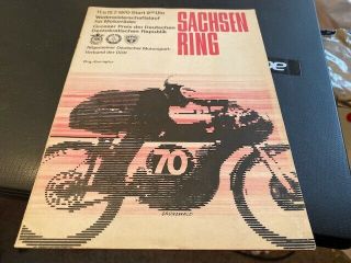 East Germany - - Motor Cycle Grand Prix 1970 - - Programme - - 11/12 July 1970 - - Rare