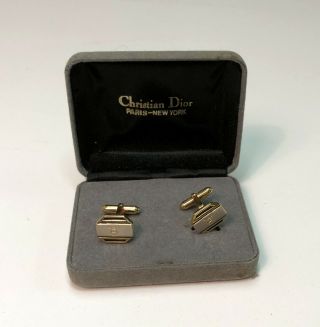 Christian Dior Monogrammed Cd Logo Gold Tone Cufflinks Vintage Ret.  : $139
