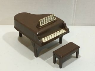 Vintage Plastic Toy Doll Piano & Bench - Barbie Scale